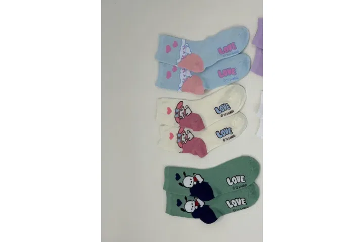 Representative commercial sample visual for Custom Cartoon Crew Socks SKU 1136 in the DK Marketplace.