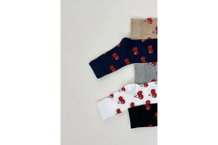 Representative commercial sample visual for Custom Cherry Crew Socks SKU 1109 in the DK Marketplace.