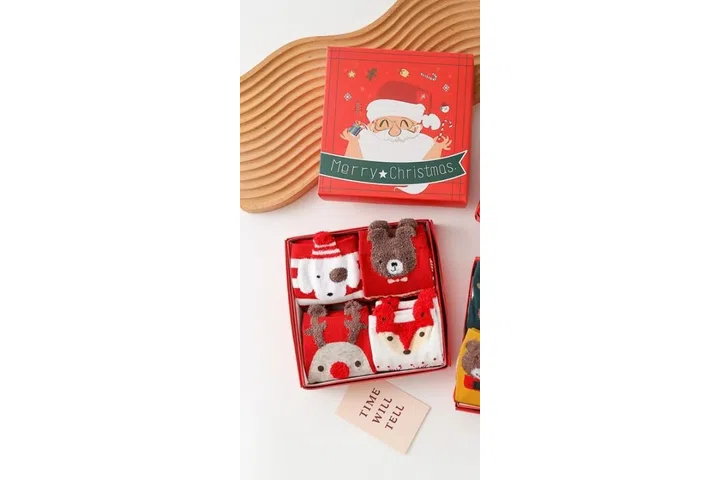 Representative commercial sample visual for Custom Christmas Cartoon Crew Socks SKU 737 in the DK Marketplace.
