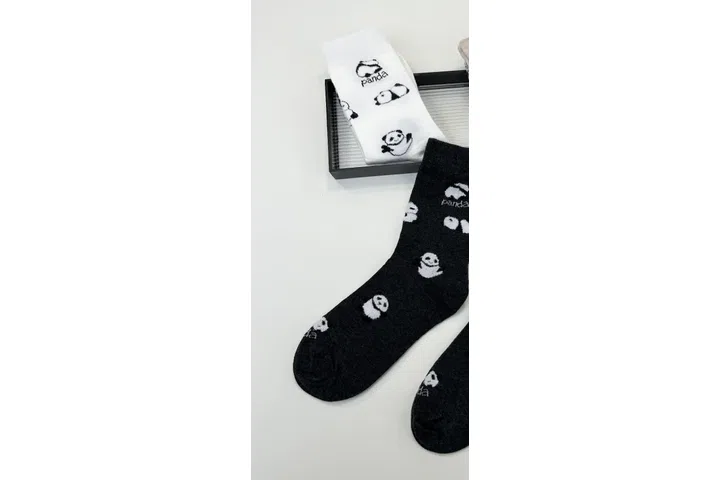 Representative commercial sample visual for Custom Embroidered Fuzzy Cat Crew Socks SKU 1144 in the DK Marketplace.