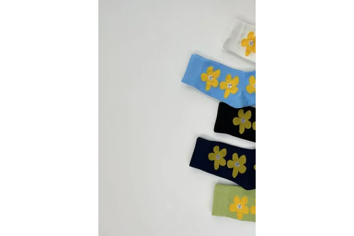 Representative commercial sample visual for Custom Floral Crew Socks SKU 1110 in the DK Marketplace.