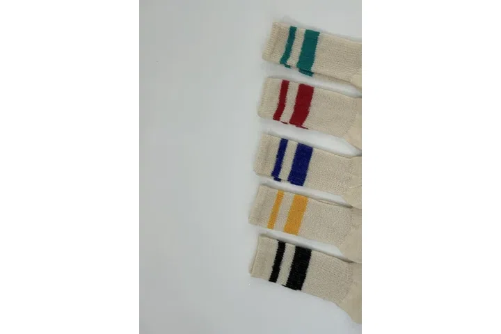 Representative commercial sample visual for Custom Striped Crew Socks SKU 1120 in the DK Marketplace.