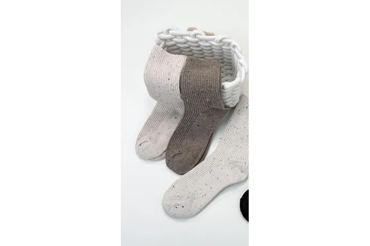 Representative commercial sample visual for Custom Wool Blend Polka Dot Crew Socks SKU 1166 in the DK Marketplace.